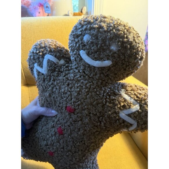 Pottery Barn Mr Spice Gingerbread Man Throw Pillow Teddy Christmas Cookie 18" - Picture 6 of 7